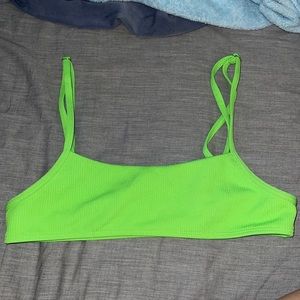 Sunny Bunny Swim Lime Green Bikini Top, Size Small